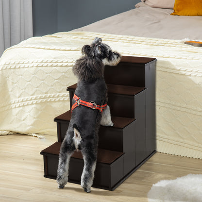 Escalier pour chien 4 niveaux bois MDF — café foncé