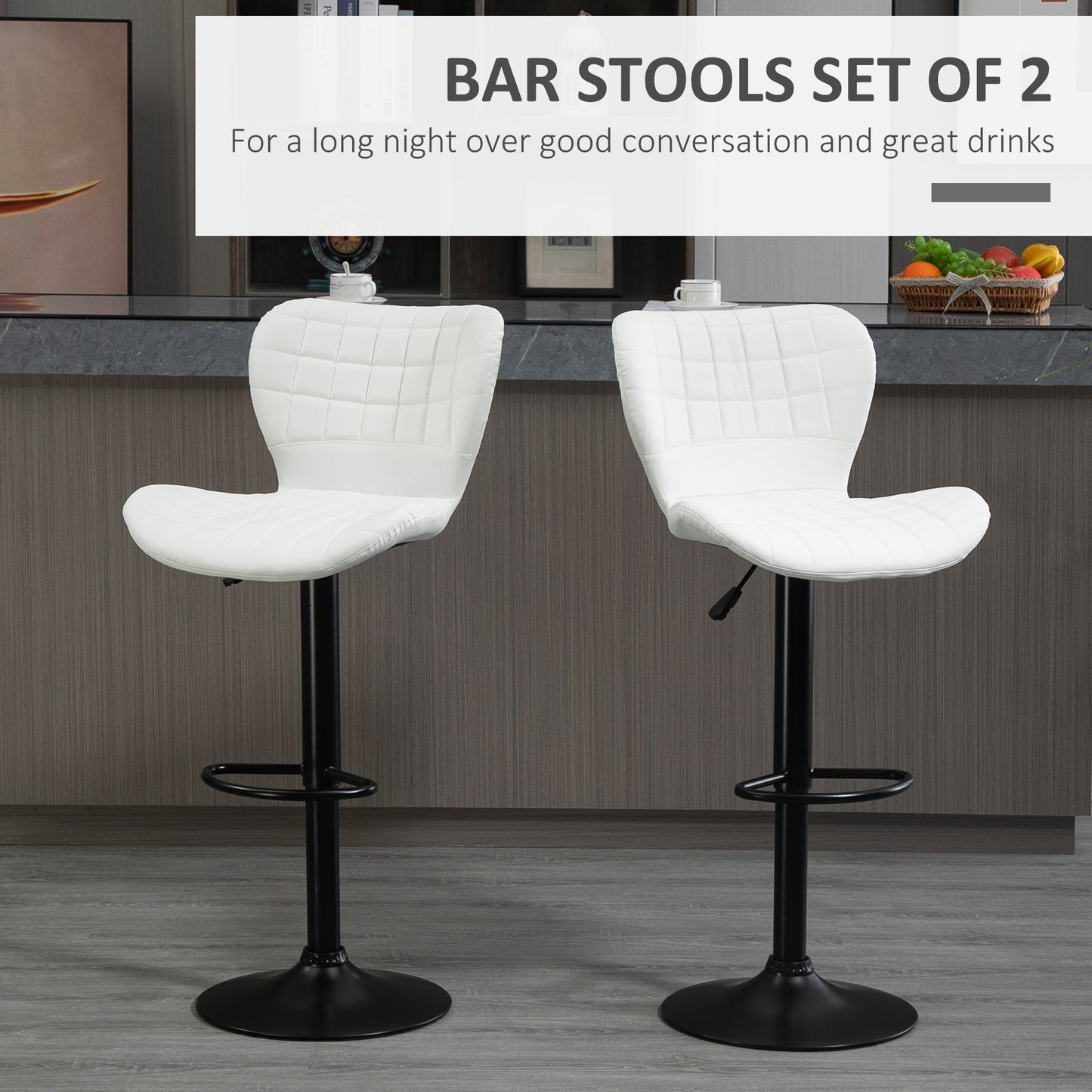 Tabourets de bar pivotants rembourrés — Ensemble de 2