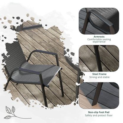 Chaises de jardin empilables rotin set de quatre