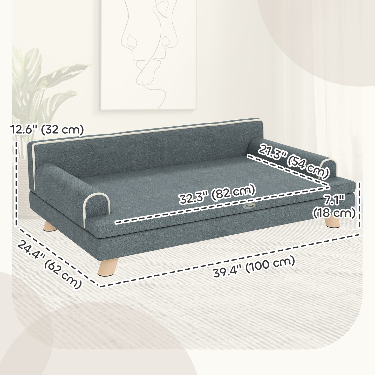 Canapé pour chien surélevé avec coussin lavable