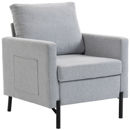 Fauteuil d'appoint rembourré avec poches latérales