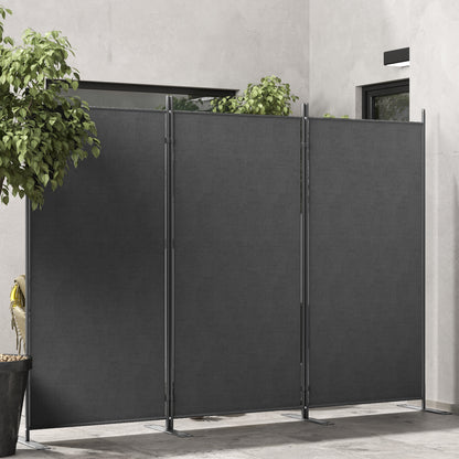 Outsunny Outdoor 3-Panel Folding Screen 176cm UV30+ Dark Grey