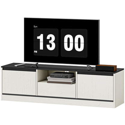 Meuble TV moderne avec rangement et gestion des câbles