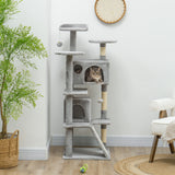 Arbre à chat multiétage avec griffoirs et condo 138 cm