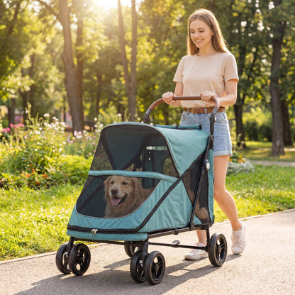 Poussette pour chien pliable avec suspension