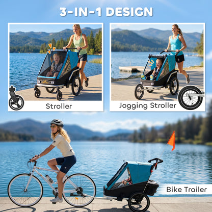 Remorque vélo 3-en-1 enfant pliable avec siège inclinable