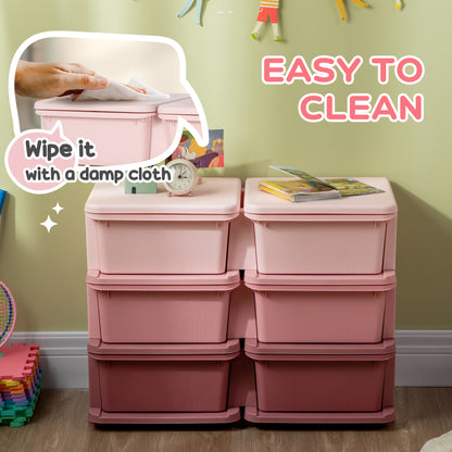Organisateur jouets 3 niveaux 6 tiroirs plastique enfants