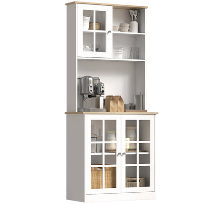 Buffet de cuisine avec hutch et tablettes ouvertes