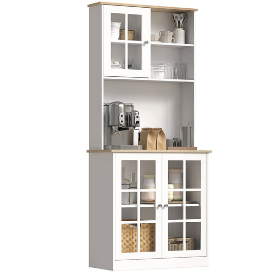 Buffet de cuisine avec hutch et tablettes ouvertes