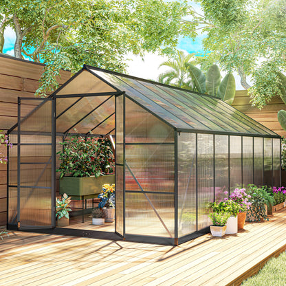 Serre polycarbonate avec portes et fenêtres 8' x 16'