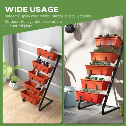 Jardinière verticale 5 étages avec 5 bacs — Noir