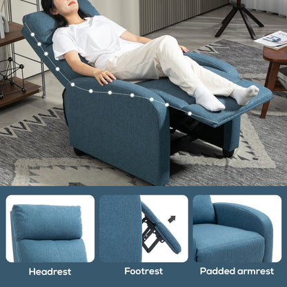 Fauteuil inclinable manuel rembourré lin pour salon