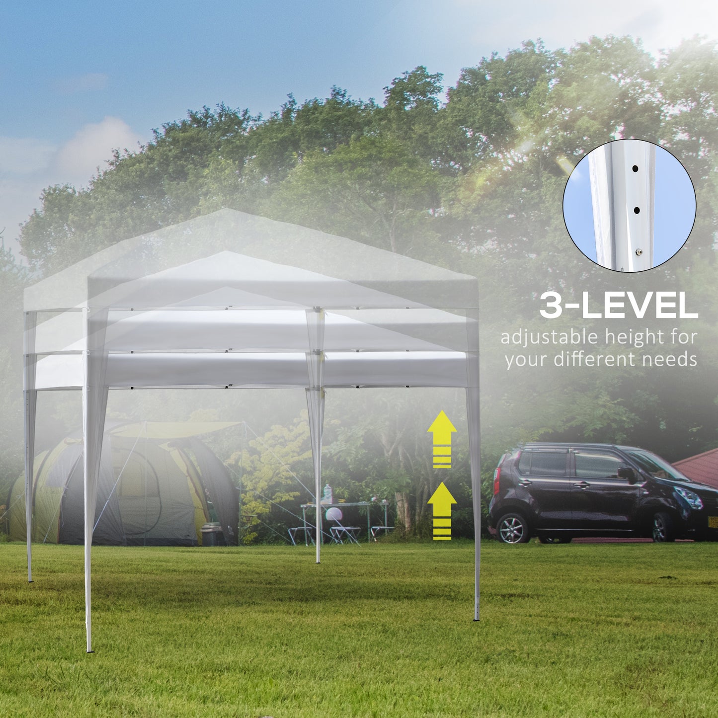 Tente de jardin escamotable 3 x 3 m avec sac