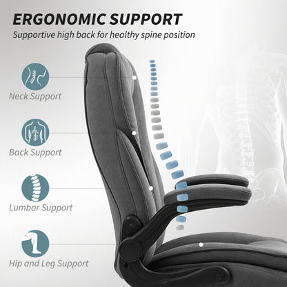 Chaise de bureau ergonomique en velours capitonné