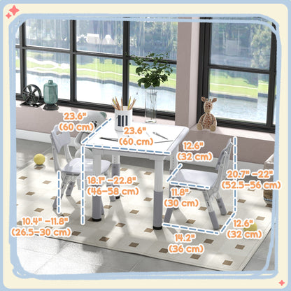 Ensemble table et chaises pour enfants réglable — Lot de 3