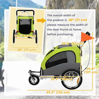 Remorque de vélo pour chien et poussette 2-en-1