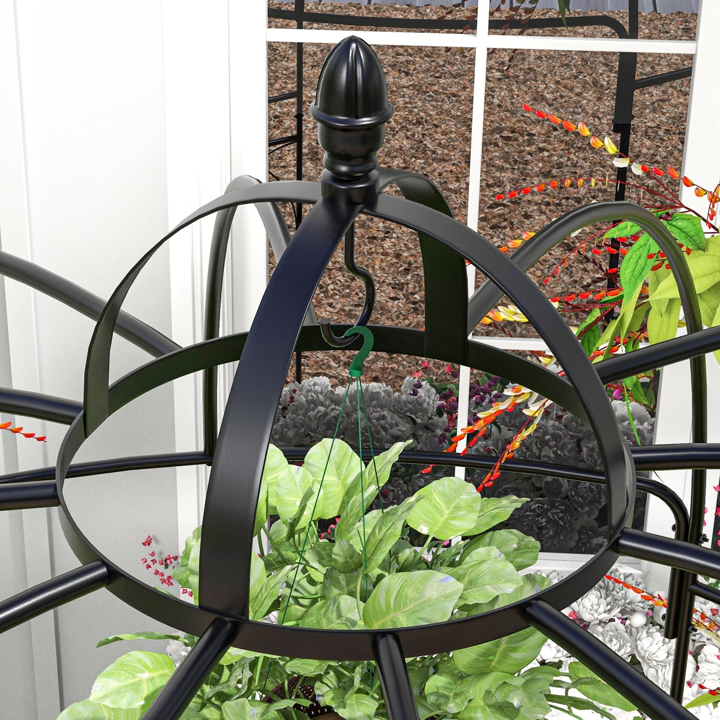 Arche de jardin forme cage à oiseau en métal