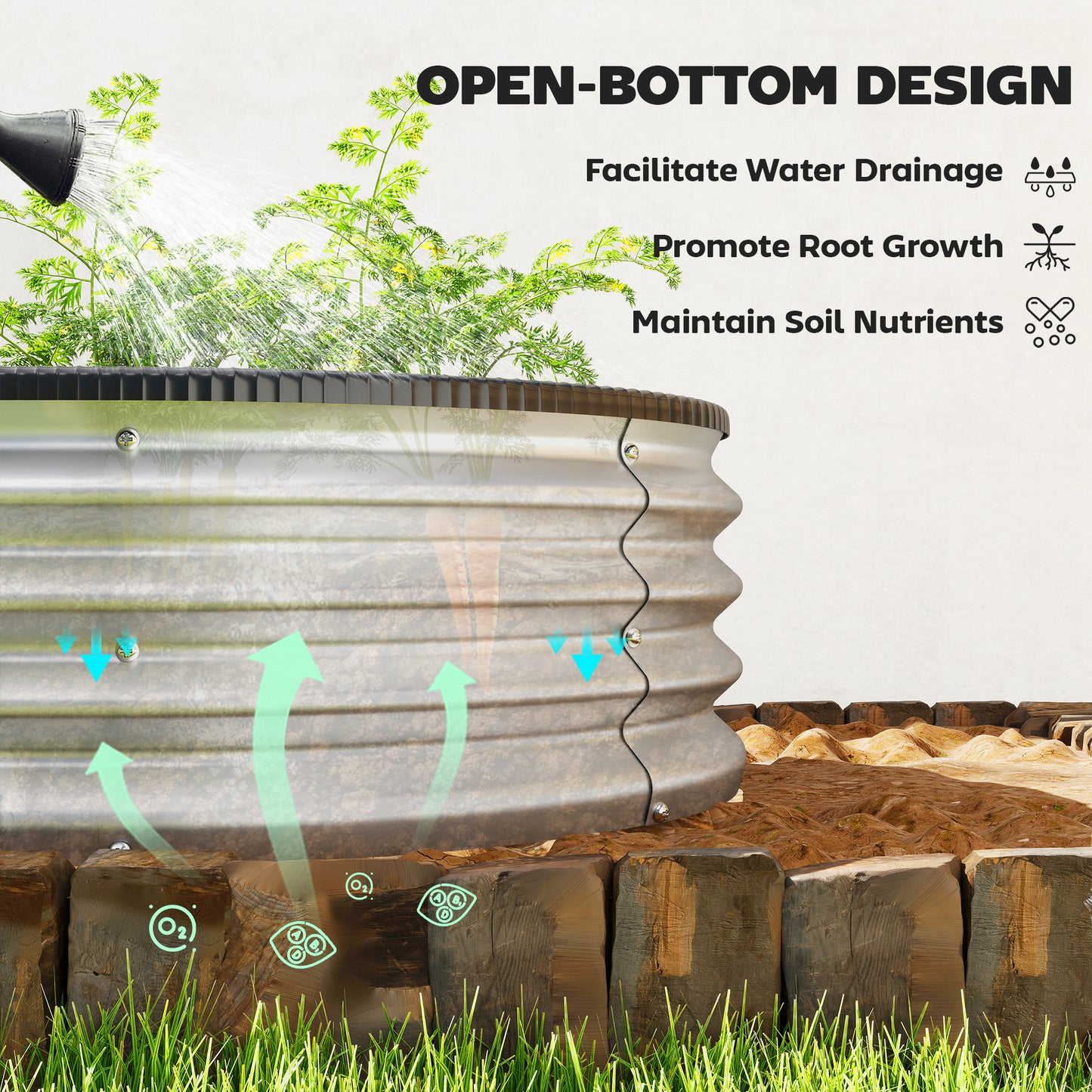 Jardinière surélevée galvanisée modulaire