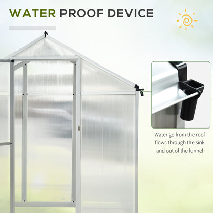 Outsunny Greenhouse 183x189x195cm Polycarbonate Aluminum with Ventilation