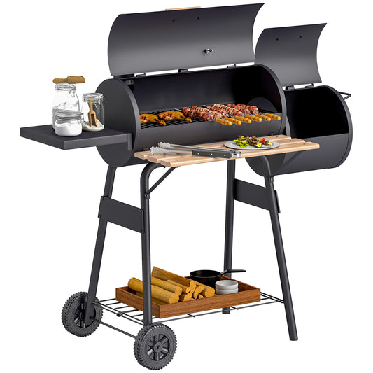 BBQ au charbon avec fumoir offset portable 124cm