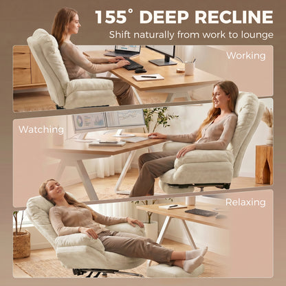 Chaise de bureau criss-cross grand confort avec repose-pieds