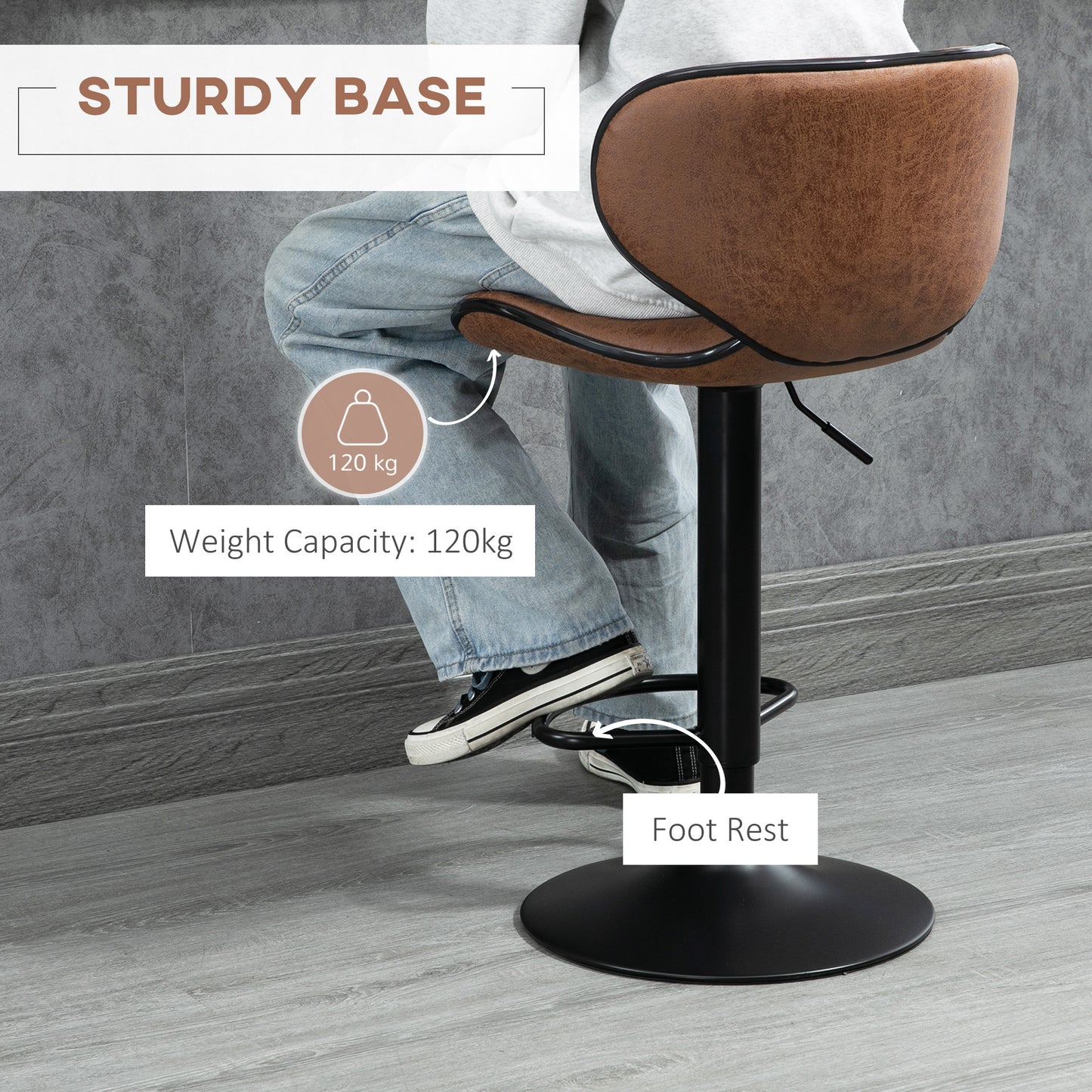 Tabourets de bar ajustables pivotants ensemble de 2