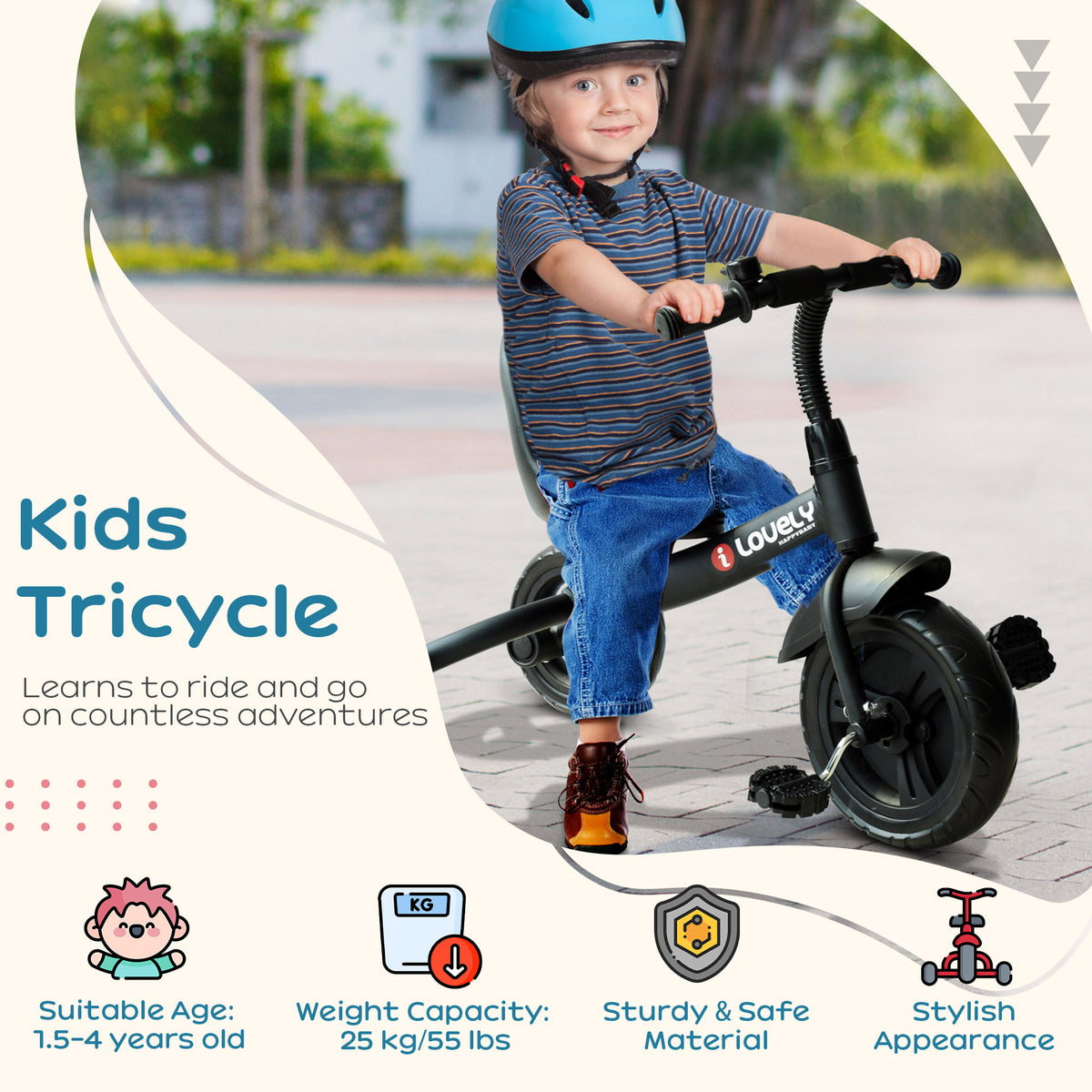 Tricycle pour enfants en acier