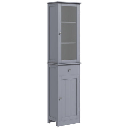 Armoire salle de bain haute avec tiroir et portes