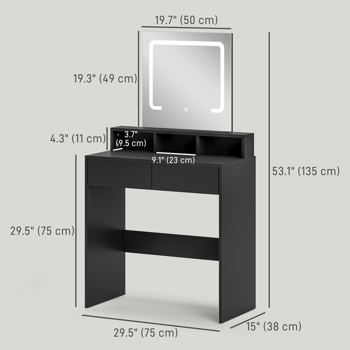 Coiffeuse avec miroir et rangement