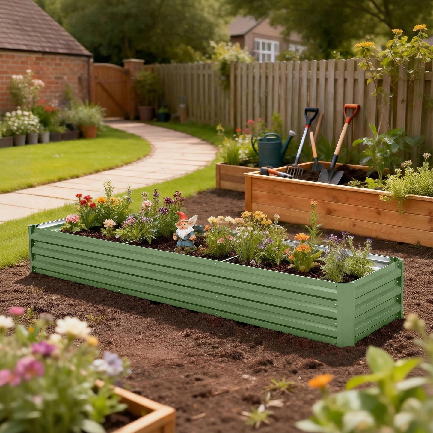 Bac surélevé galvanisé 8'x2'x1' pour jardin