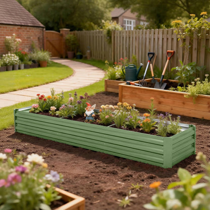 Bac surélevé galvanisé 8'x2'x1' pour jardin