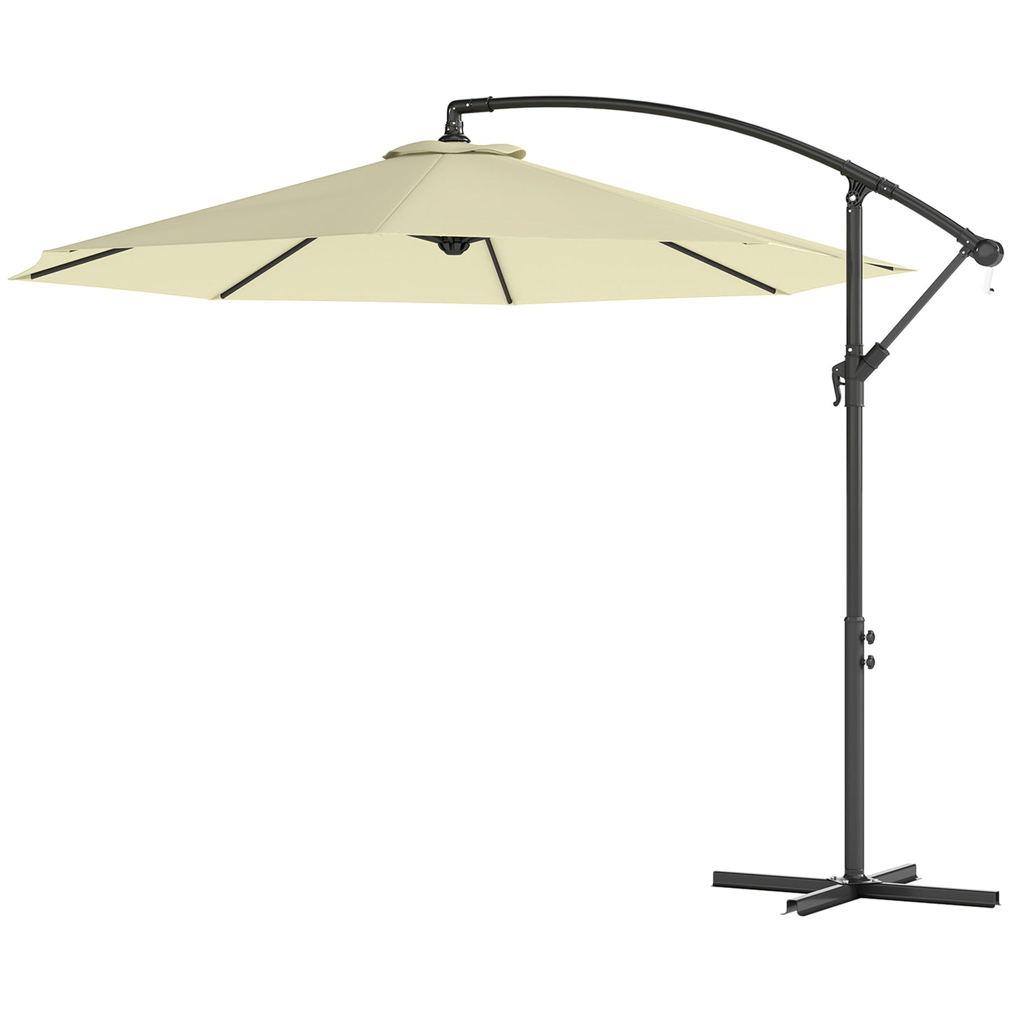 Parasol déporté patio 10 pieds cantilever avec base croisée