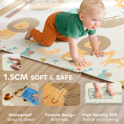 Tapis de jeu bébé pliable double face