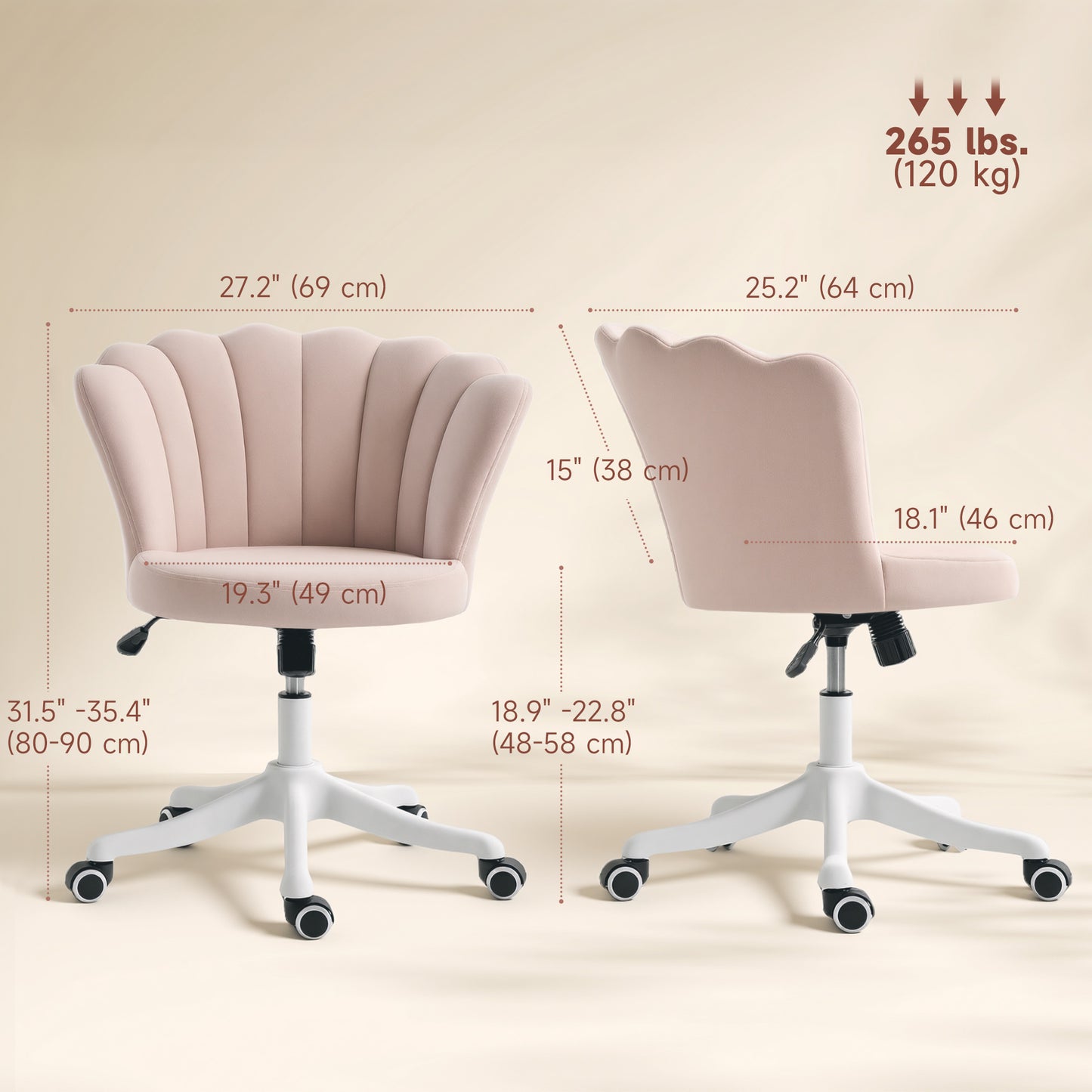 Chaise de bureau sans accoudoirs pivotante hauteur ajustable