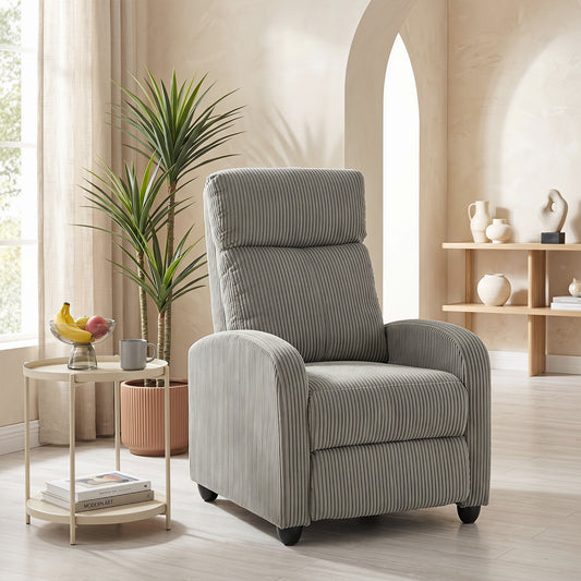 Fauteuil inclinable manuel en velours côtelé