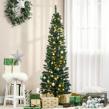 Sapin de Noël artificiel mince pré-éclairé 6 pi