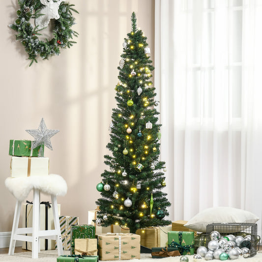 Sapin de Noël artificiel mince pré-éclairé 6 pi