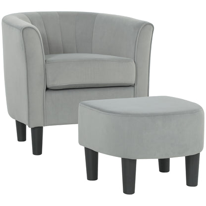 Fauteuil accent moderne avec ottoman et ressorts ensachés