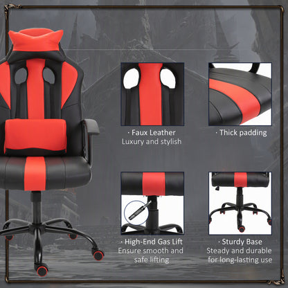 Chaise de bureau dossier haut style racing — noir
