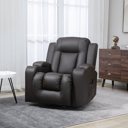 Fauteuil inclinable de massage pivotant en similicuir
