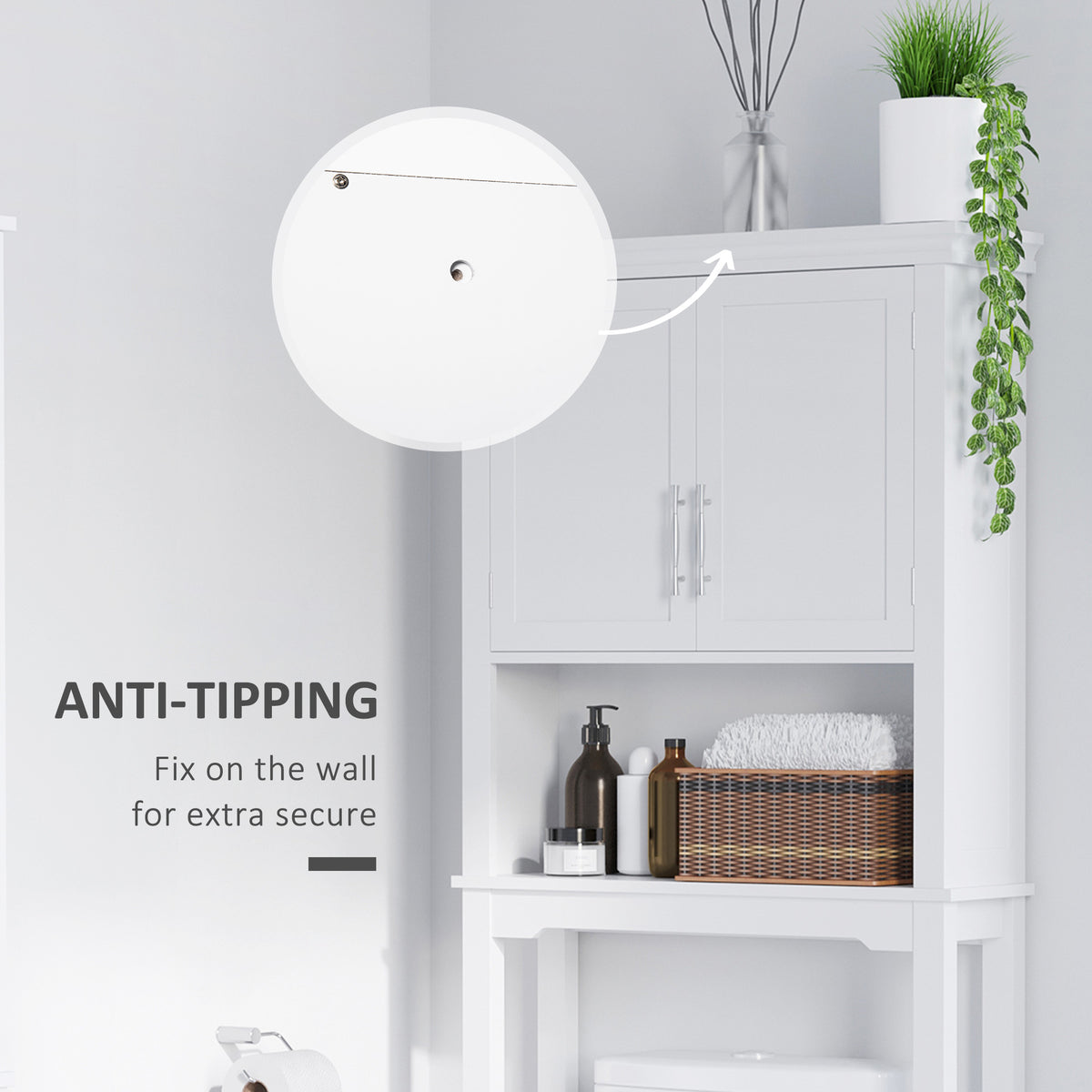 Meuble de rangement pour toilette en bois d'ingénierie