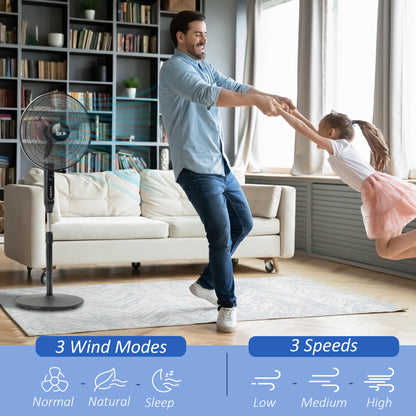 Ventilateur sur pied avec télécommande et minuterie
