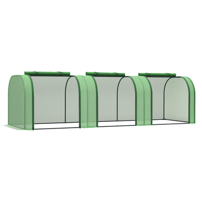Serre tunnel portable 396 x 91 x 76 cm avec 4 portes
