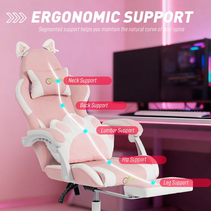 Chaise de jeu ergonomique avec oreillons de chat