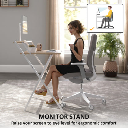 Bureau d'ordinateur pliant avec tablette pour moniteur