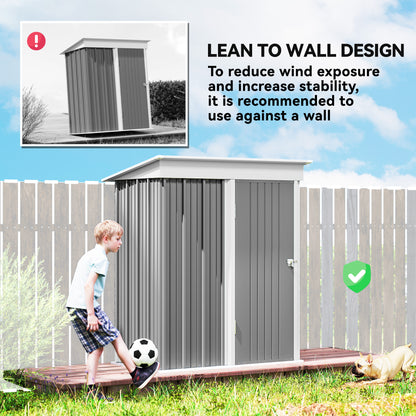 Remise de rangement acier lean-to ajustable 152x91x183cm