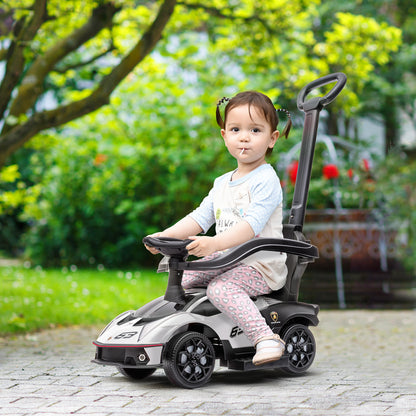 Voiture porteur enfant 3 en 1 avec klaxon et barrières