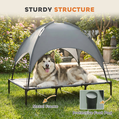 Lit surélevé pour chien avec auvent