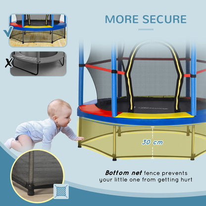 Trampoline enfant sans ressorts avec filet — multicolore