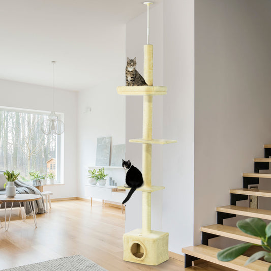Arbre à chat hauteur réglable avec poteau en sisal